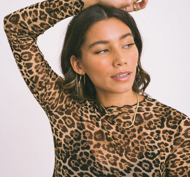 TILTIL Frannie Frill Mesh Leopard Brown - Things I Like Things I Love