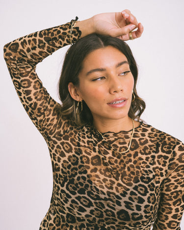 TILTIL Frannie Frill Mesh Leopard Brown - Things I Like Things I Love