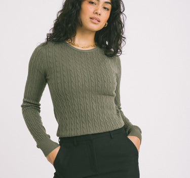 TILTIL Gaby Cable Knit Moss Green - Things I Like Things I Love