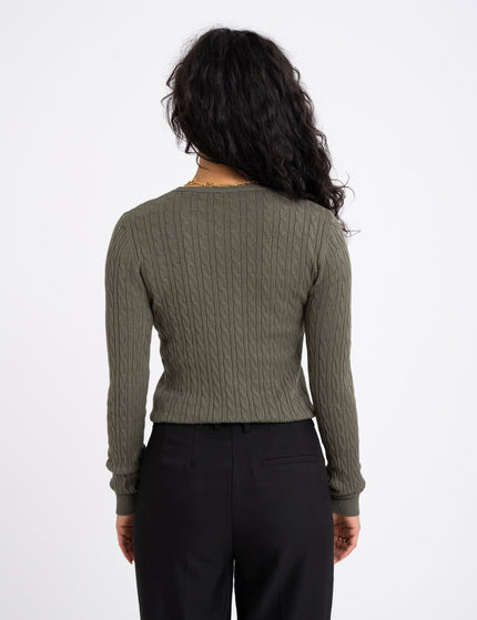 TILTIL Gaby Cable Knit Moss Green - Things I Like Things I Love