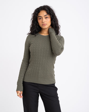 TILTIL Gaby Cable Knit Moss Green - Things I Like Things I Love