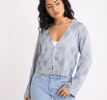 TILTIL Gaia Blouse Satin Lucky Blue - Things I Like Things I Love