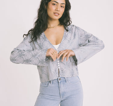 TILTIL Gaia Blouse Satin Lucky Blue - Things I Like Things I Love