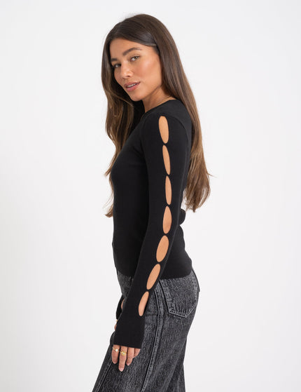 TILTIL Georgina Knit Detailed Sleeve Black - Things I Like Things I Love