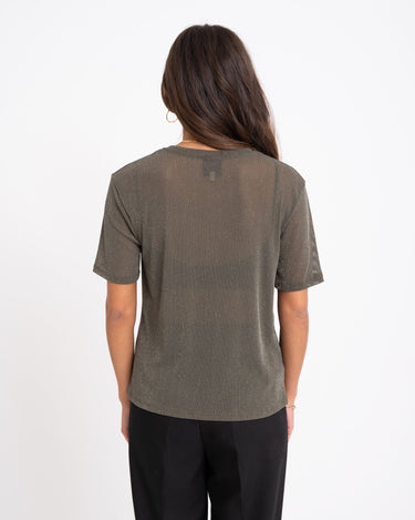 TILTIL Glittery Mesh Top Olive Green - Things I Like Things I Love