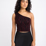 TILTIL Hailey One Shoulder Red Glitter Swirl Top - Things I Like Things I Love