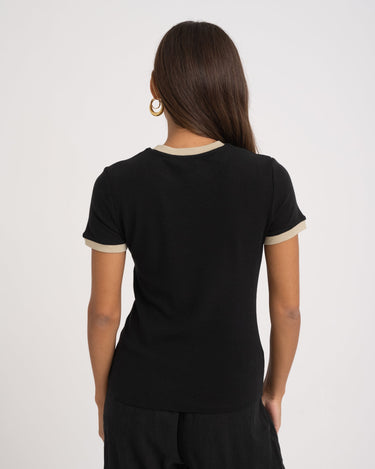 TILTIL Jamie Tee Black Contrast One Size - Things I Like Things I Love