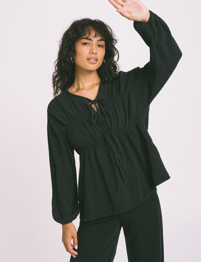 TILTIL Jeanette Blouse Hydro Black One Size - Things I Like Things I Love