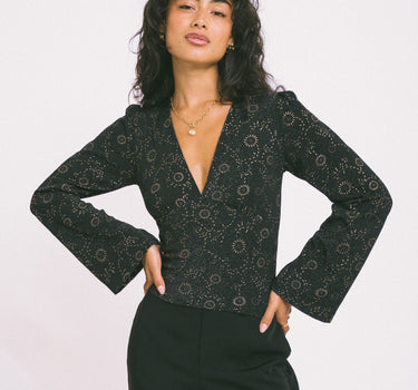 TILTIL Jella Longsleeve Black Gold Print - Things I Like Things I Love