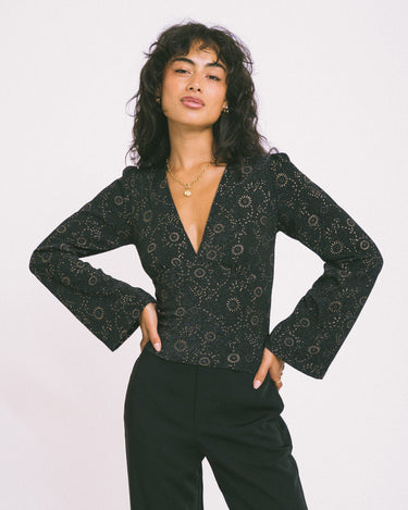 TILTIL Jella Longsleeve Black Gold Print - Things I Like Things I Love