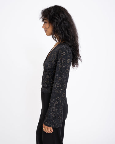 TILTIL Jella Longsleeve Black Gold Print - Things I Like Things I Love