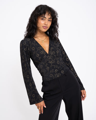 TILTIL Jella Longsleeve Black Gold Print - Things I Like Things I Love