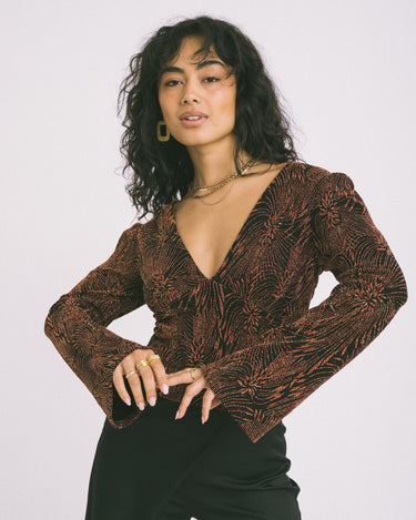 TILTIL Jella Longsleeve Red Gold Print - Things I Like Things I Love