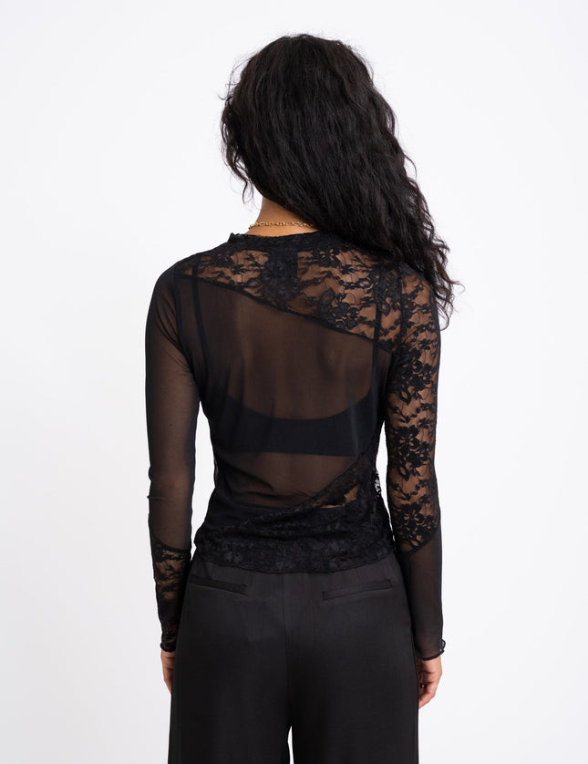 TILTIL Joni High Neck Lace Mesh Black - Things I Like Things I Love