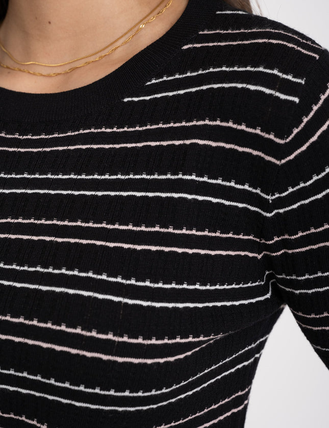 TILTIL Julia Stripe Tee Black - Things I Like Things I Love