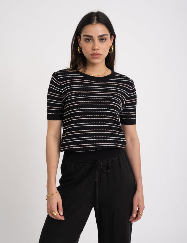 TILTIL Julia Stripe Tee Black - Things I Like Things I Love