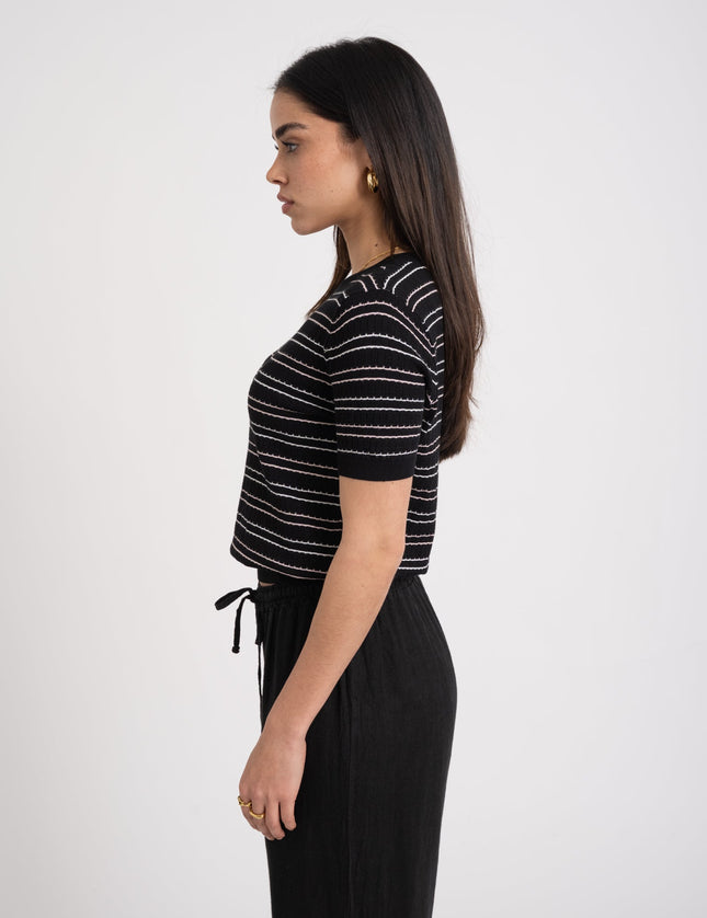 TILTIL Julia Stripe Tee Black - Things I Like Things I Love