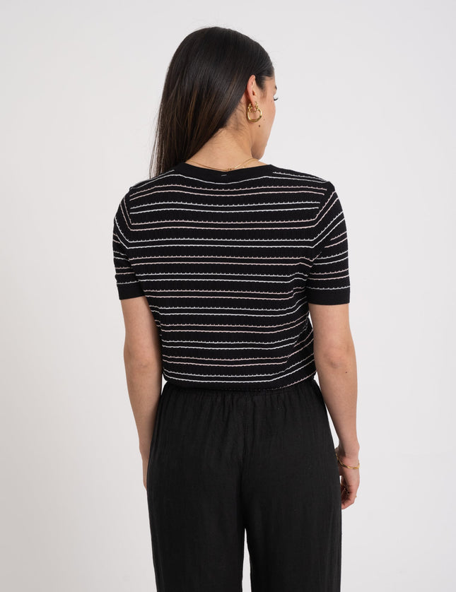 TILTIL Julia Stripe Tee Black - Things I Like Things I Love