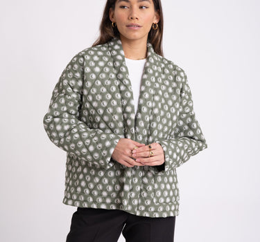 TILTIL Keil Kimono Army Green Sun Moon Print - Things I Like Things I Love