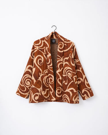 TILTIL Keil Kimono Beige Rust Print One Size - Things I Like Things I Love