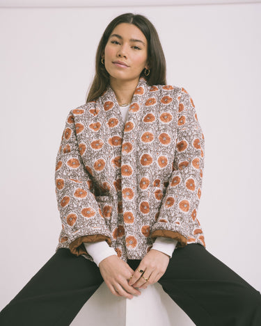 TILTIL Keil Kimono Cream Rust Flower Print - Things I Like Things I Love