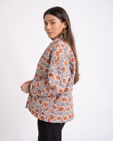 TILTIL Keil Kimono Cream Rust Flower Print - Things I Like Things I Love