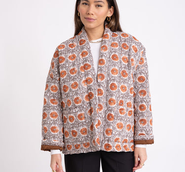 TILTIL Keil Kimono Cream Rust Flower Print - Things I Like Things I Love