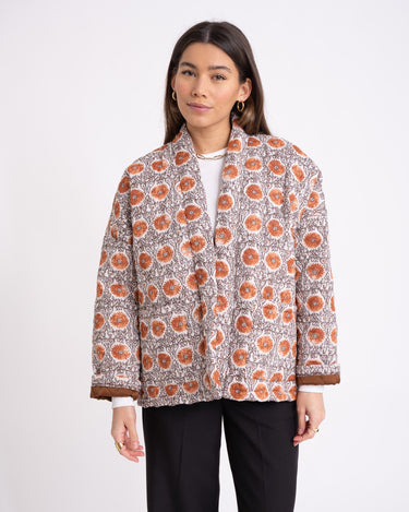 TILTIL Keil Kimono Cream Rust Flower Print - Things I Like Things I Love