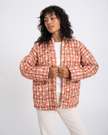 TILTIL Keil Kimono Rust Cream Print One Size - Things I Like Things I Love