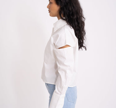 TILTIL Leo Blouse Cut Sleeve White - Things I Like Things I Love