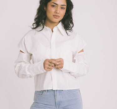 TILTIL Leo Blouse Cut Sleeve White - Things I Like Things I Love