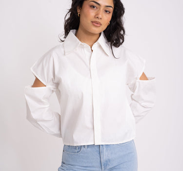 TILTIL Leo Blouse Cut Sleeve White - Things I Like Things I Love