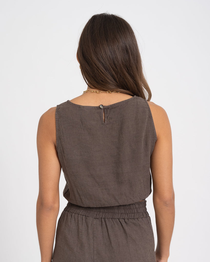 TILTIL Liny Linen Top Brown - Things I Like Things I Love