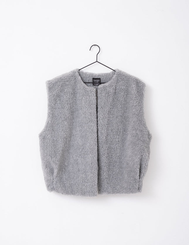 TILTIL Logan Teddy Gilet Grey One Size - Things I Like Things I Love