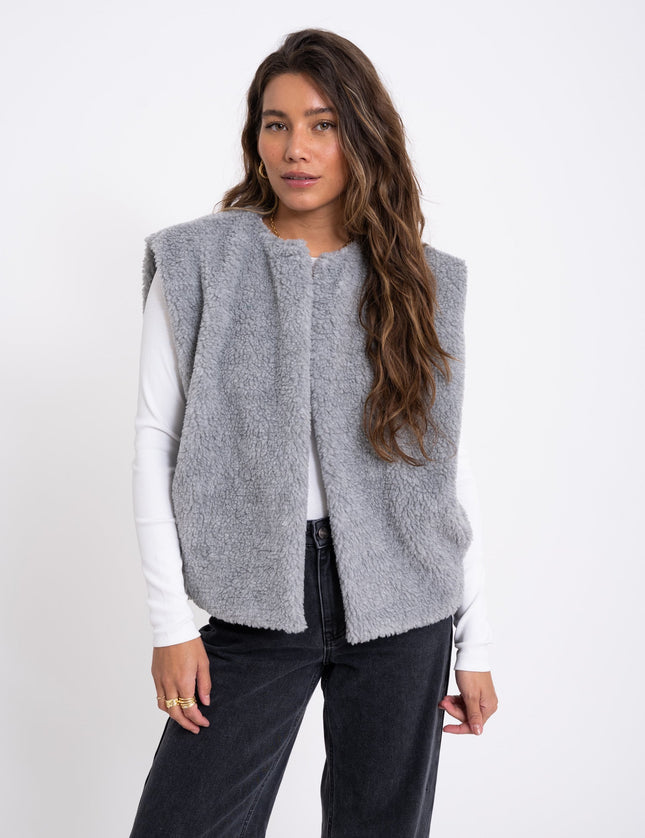 TILTIL Logan Teddy Gilet Grey - Things I Like Things I Love