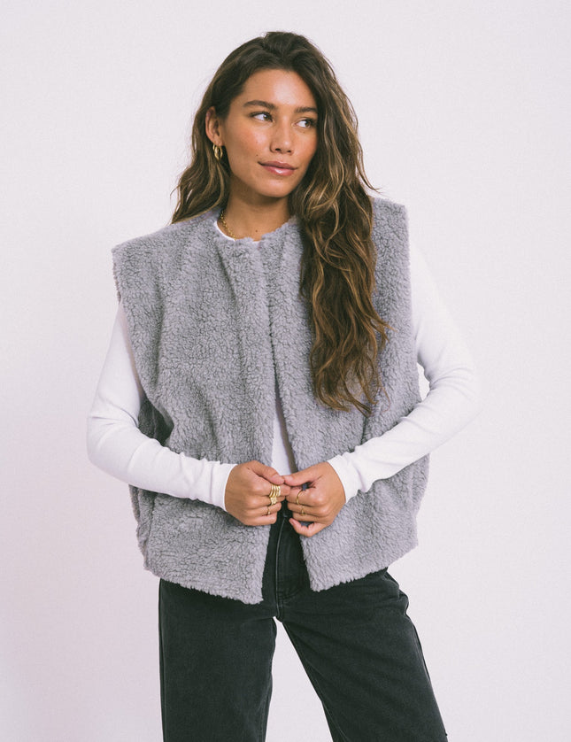 TILTIL Logan Teddy Gilet Grey - Things I Like Things I Love