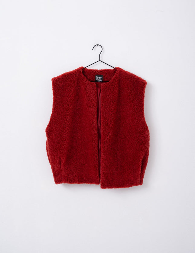 TILTIL Logan Teddy Gilet Wine One Size - Things I Like Things I Love