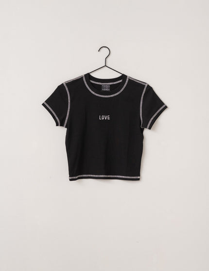 TILTIL Lovable Tee Black Seam White - Things I Like Things I Love