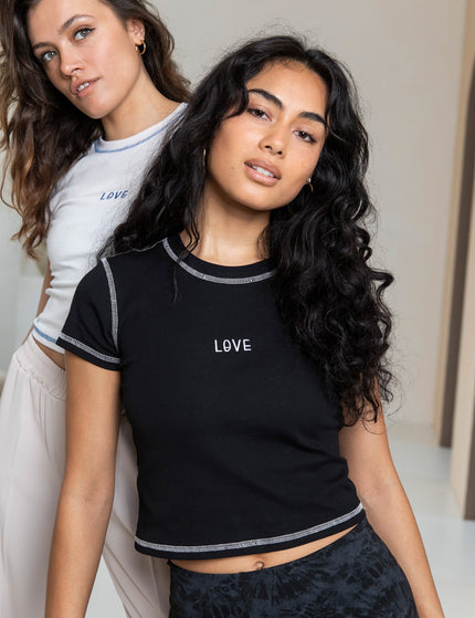 TILTIL Lovable Tee Black Seam White - Things I Like Things I Love