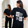 TILTIL Love Check Tee Black White Print - Things I Like Things I Love