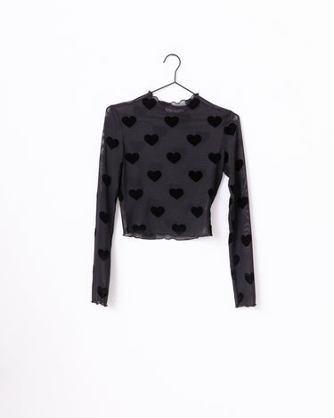 TILTIL Lovi Mesh Top Heart Black - Things I Like Things I Love