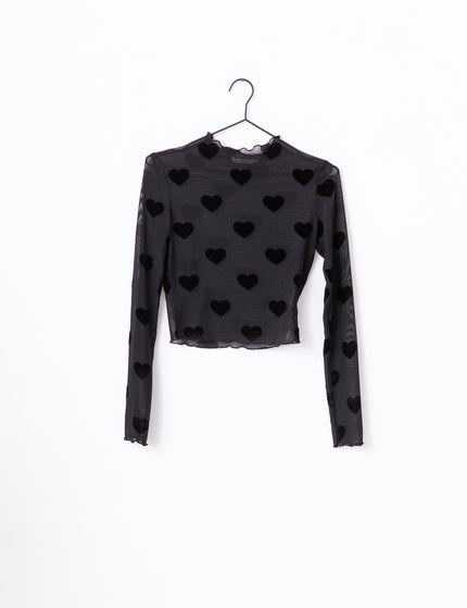 TILTIL Lovi Mesh Top Heart Black - Things I Like Things I Love