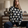 TILTIL Lovi Sweater Heart Black Beige One Size - Things I Like Things I Love