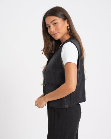 TILTIL Lucy Gilet PU Black One Size - Things I Like Things I Love