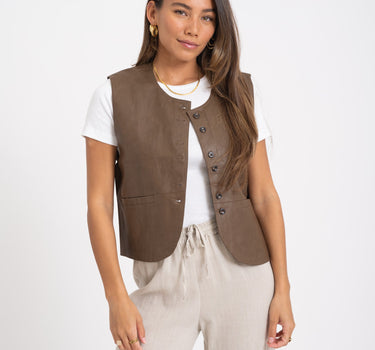 TILTIL Lucy Gilet PU Brown One Size - Things I Like Things I Love