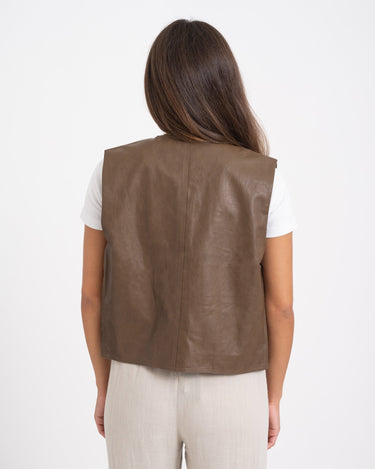 TILTIL Lucy Gilet PU Brown One Size - Things I Like Things I Love