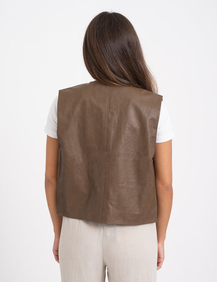 TILTIL Lucy Gilet PU Brown One Size - Things I Like Things I Love