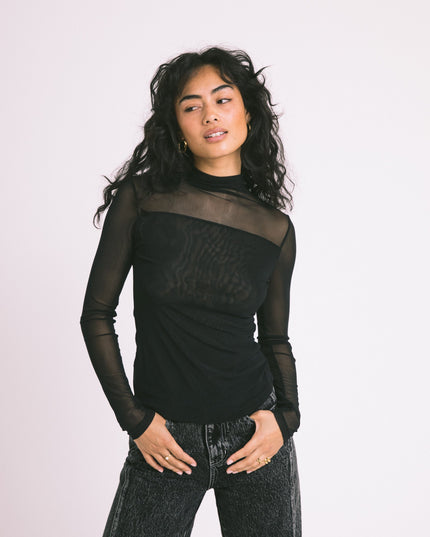 TILTIL Lucy Mesh Longsleeve Black - Things I Like Things I Love