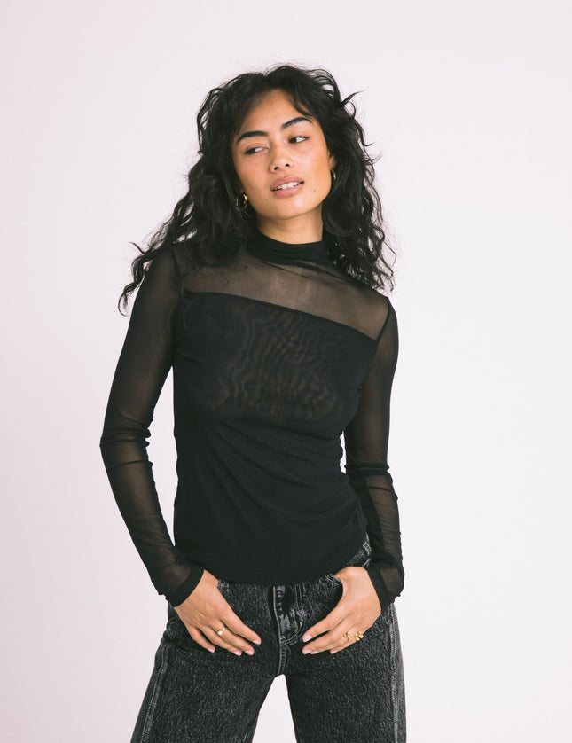 TILTIL Lucy Mesh Longsleeve Black - Things I Like Things I Love