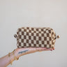 TILTIL Make Up Bag / Pencil Case Checked Brown - Things I Like Things I Love